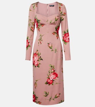 Floral silk-blend midi dress | Dolce&Gabbana