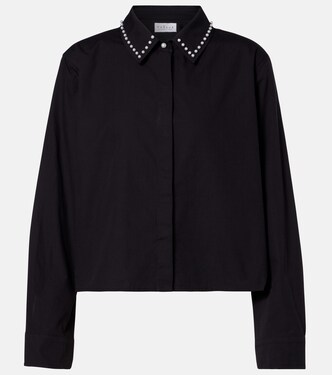 Jocelyn beaded cotton poplin shirt | Velvet