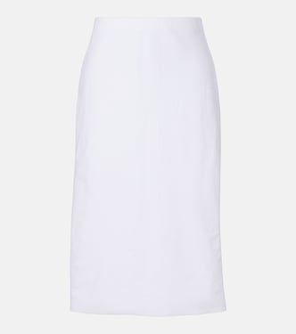 Easy linen-blend midi skirt | Vince