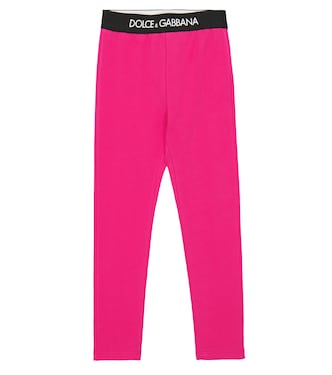 Logo stretch-cotton leggings | Dolce&Gabbana Kids