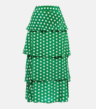 Frieda tiered polka-dot chiffon skirt | Alexandra Miro