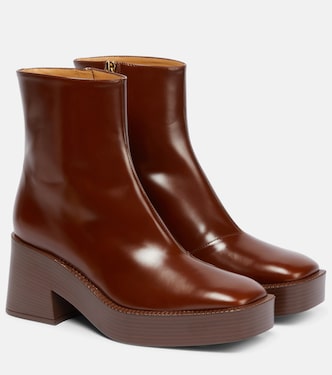 Leather platform ankle boots | Tod's