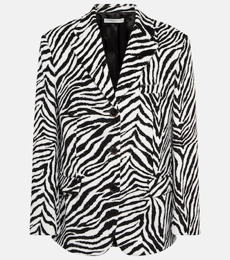 Blazer en coton à motif zébré | Alessandra Rich