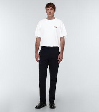 T-shirt in cotone con pelle | Berluti