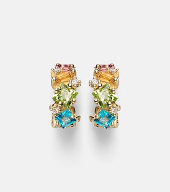 Ohrringe aus 14kt Gelbgold mit Edelsteinen  | Suzanne Kalan