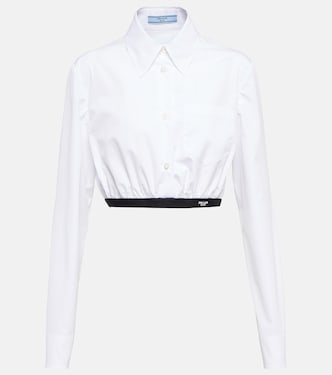 Camicia cropped in cotone | Prada