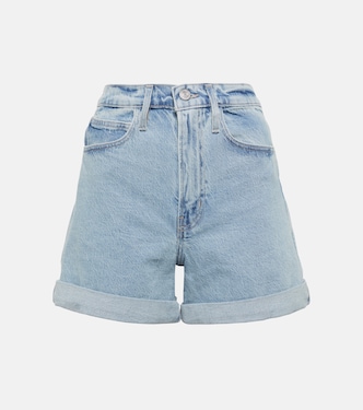 Shorts di jeans a vita alta con risvolto | Frame