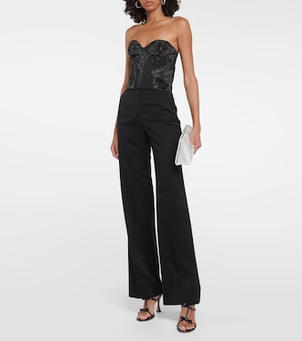 Gabra crystal-embellished bustier top  | Costarellos