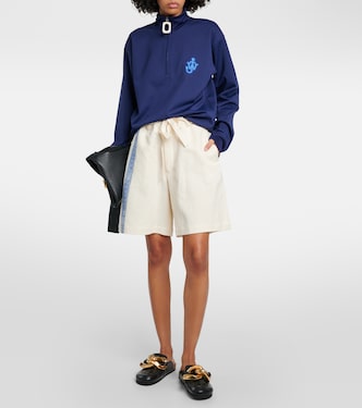 Shorts in cotone e lino a vita alta | JW Anderson