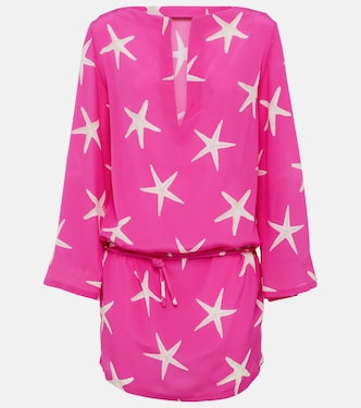 Vestido corto de seda estampado | Valentino
