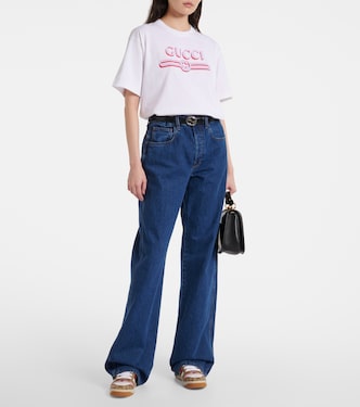 T-shirt in jersey di cotone con logo | Gucci