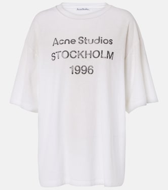 Distressed logo cotton and hemp T-shirt | Acne Studios
