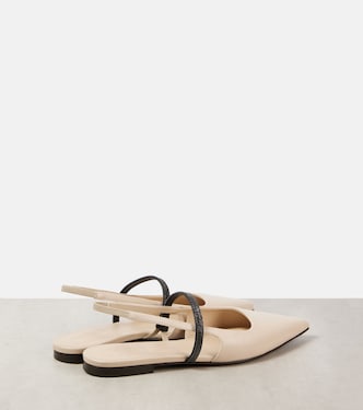 Pumps slingback Pointy in pelle | Brunello Cucinelli