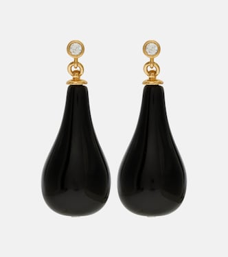 Onyx gold-plated drop earrings | Toteme