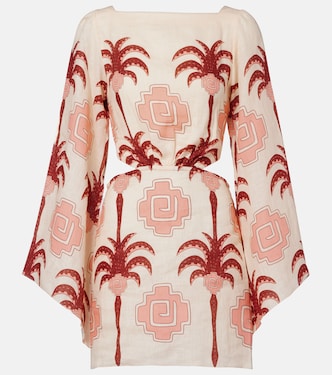 Vestido corto de lino estampado | Johanna Ortiz