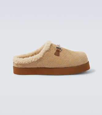 Mules GG en daim et shearling  | Gucci
