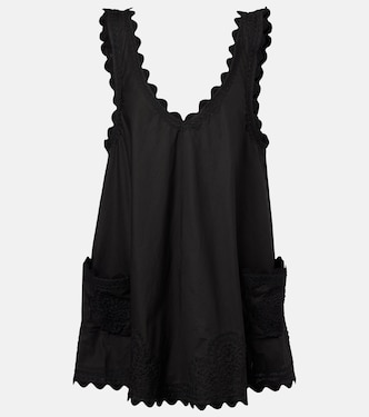 Embroidered cotton poplin minidress | Juliet Dunn