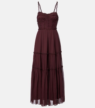 Talitha ruffled silk chiffon midi dress | Ulla Johnson