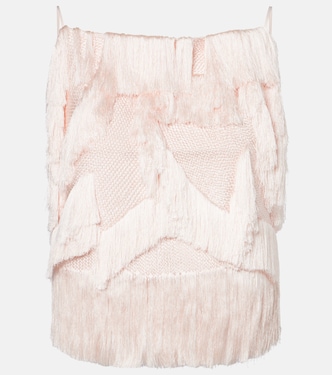 Camisole patchwork con frange | Xu Zhi
