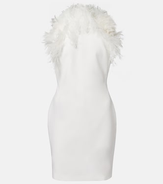 Feather-trimmed cady minidress | The Attico