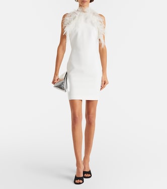 Feather-trimmed cady minidress | The Attico