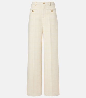 Checked cotton-blend tweed wide-leg pants | Gucci