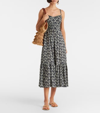 Robe midi Nadine imprimée en coton mélangé | Ulla Johnson