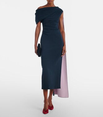 Maite caped off-shoulder midi dress | Roksanda