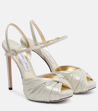 Plateausandalen Elly 120 aus Metallic-Leder | Jimmy Choo