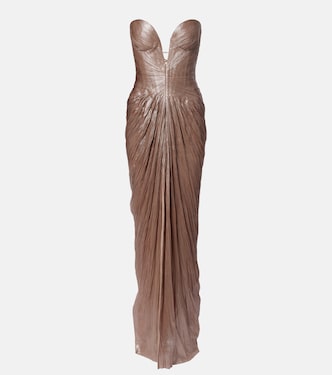 Alessandra draped lamé gown | Maria Lucia Hohan