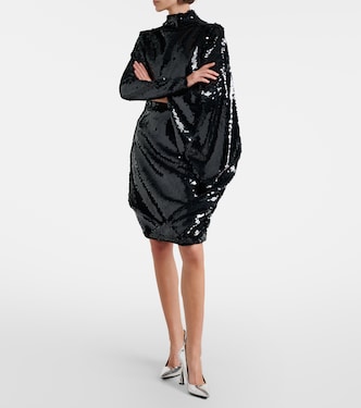 Vestido corto drapeado con lentejuelas | Stella McCartney