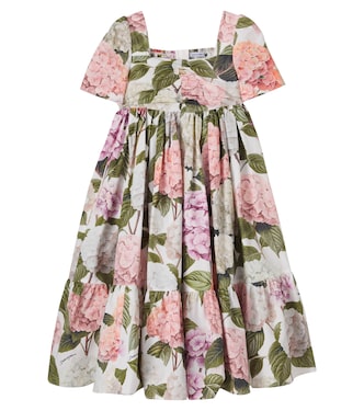 Floral cotton poplin dress | Dolce&Gabbana Kids