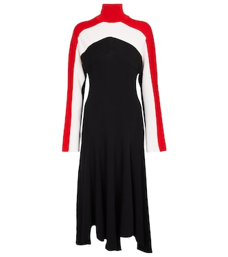 Striped ribbed-knit midi dress | Jil Sander