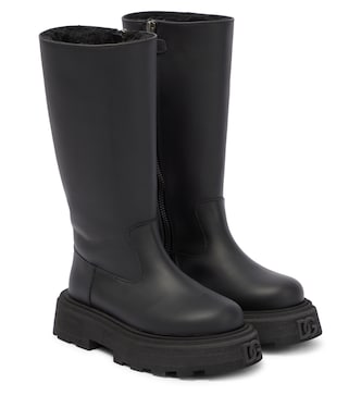 Botas con plataforma de piel | Dolce&Gabbana Kids