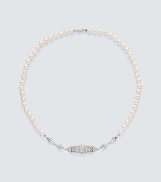 Majesty 14kt gold necklace with pearls and diamonds | Rainbow K