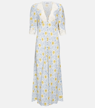 Robe midi Simone imprimée à dentelle | Rixo