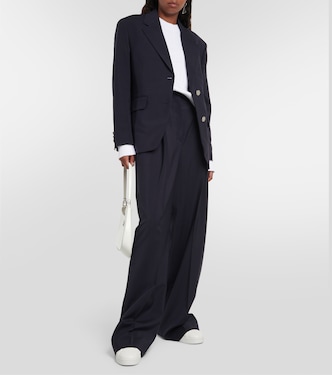 Pantaloni a gamba larga in lana e mohair | Prada