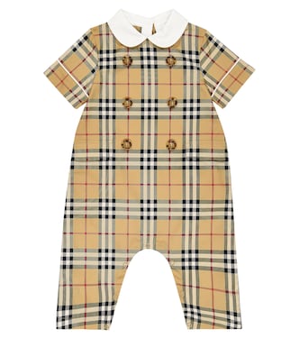 Baby - Tutina in misto cotone a quadri | Burberry Kids