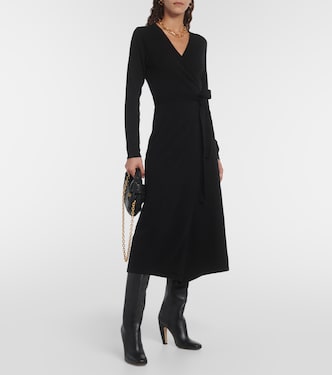 Astrid wool and cashmere wrap midi dress | Diane von Furstenberg