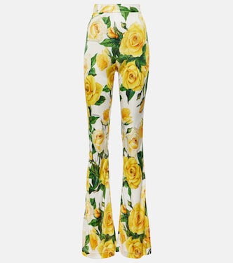 Pantaloni flared a vita alta con stampa | Dolce&Gabbana