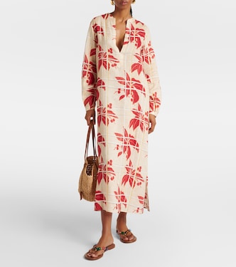 Abito midi in lino con stampa floreale | Loro Piana