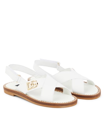 Sandali in pelle con logo | Dolce&Gabbana Kids