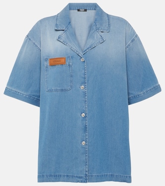 Logo denim bowling shirt | Versace