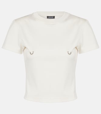 Verziertes Cropped-Top aus Baumwoll-Jersey | Mugler