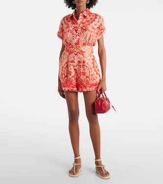 Combi-short en lin à fleurs | Farm Rio