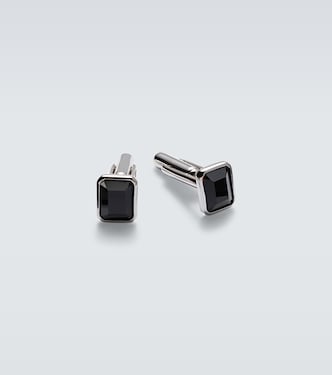 Sterling silver cufflinks with onyx | Mateo