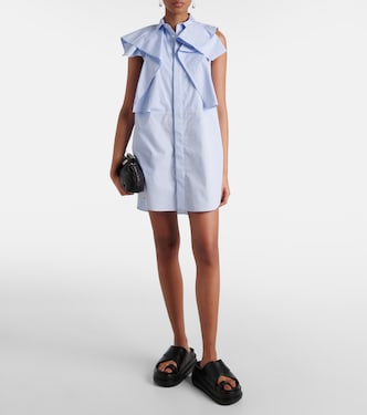 Abito corto in popeline di cotone | Sacai