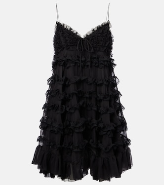 Tiered silk tulle minidress | Valentino