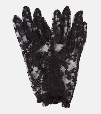 VLogo cotton-blend lace gloves | Valentino