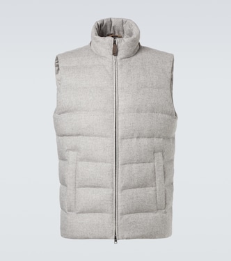 Veste doudoune sans manches en soie et cachemire | Herno